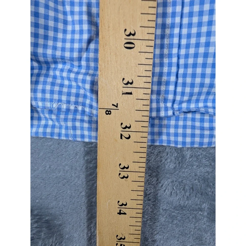 Polo Ralph Lauren Men's XL 17.5 Gingham Button Down Shirt Blue White Classic Fit